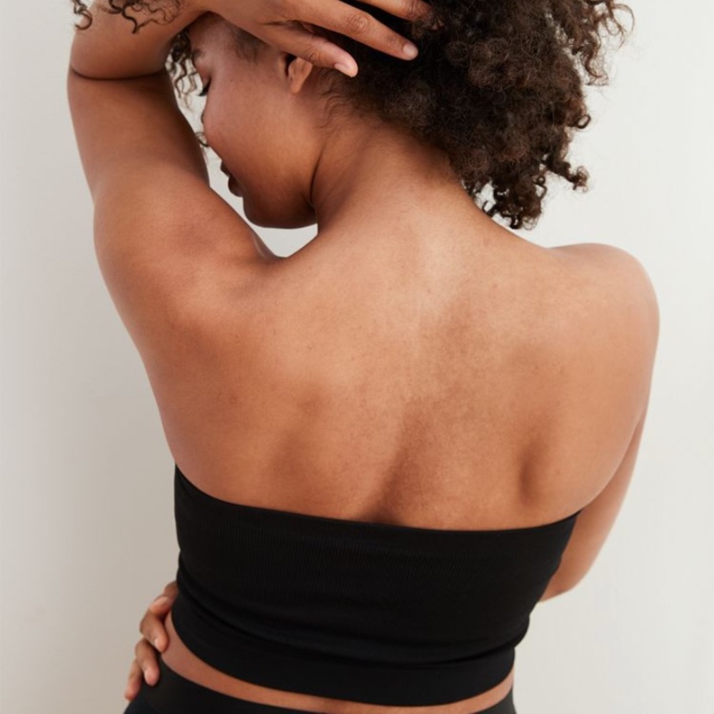 Black Strapless Bandeau Bralette: NWT Aerie